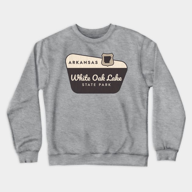 White Oak Lake State Park Arkansas Welcome Sign Crewneck Sweatshirt by Go With Tammy